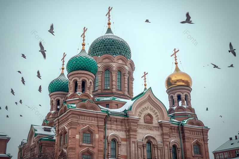 欧洲礼堂建筑外部鸟类摄影图,高清,摄影图,摄影图片,图片大全,摄影图免费下载